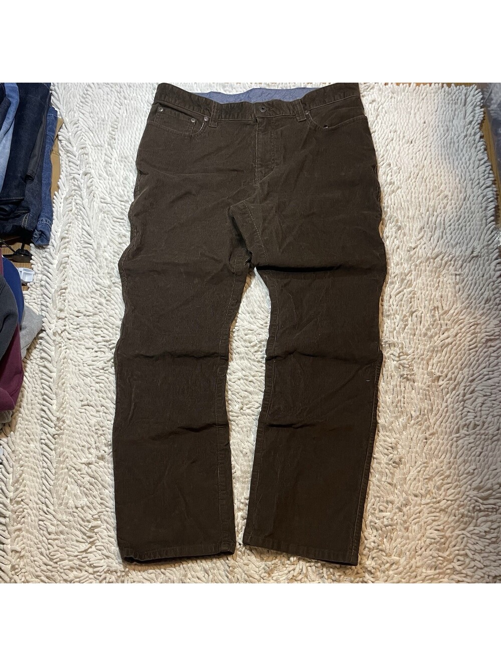 LL Bean Corduroy Pants Men 36x30 Stretch Country Classic Brown Cotton